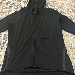 Nike Men's Black Performance Jacket with Gray Details